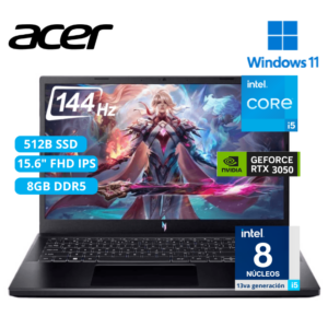 Laptop Acer Nitro V15 Core i5 13420H RTX 3050 RAM 8D5 SSD 512 15.6 FHD IPS 144 WIN 11H ANV15-51-56GH